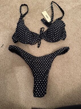 NWT Black and White Polka Dot Bikini SETI